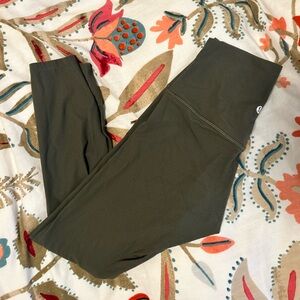 lululemon ribbed align 25 inch leggings size 4 army green